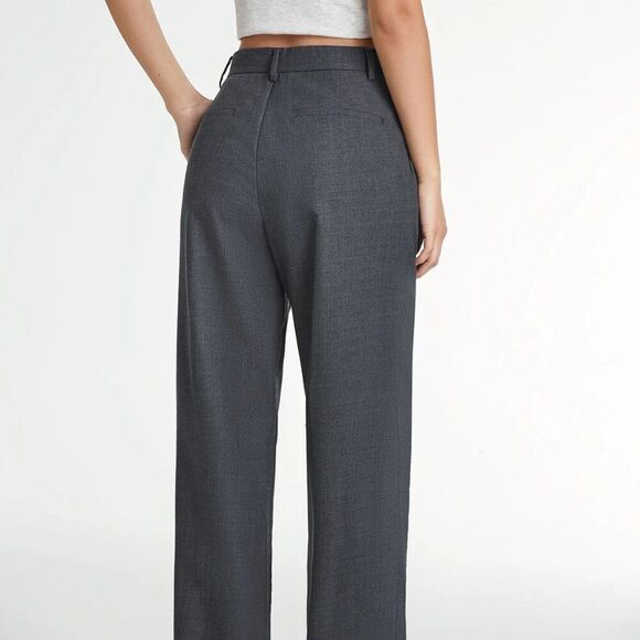 Commense Airstream Straight Leg Dress Pants Size XL Grey Cuffed High Waisted NWT - Picture 2 of 16
